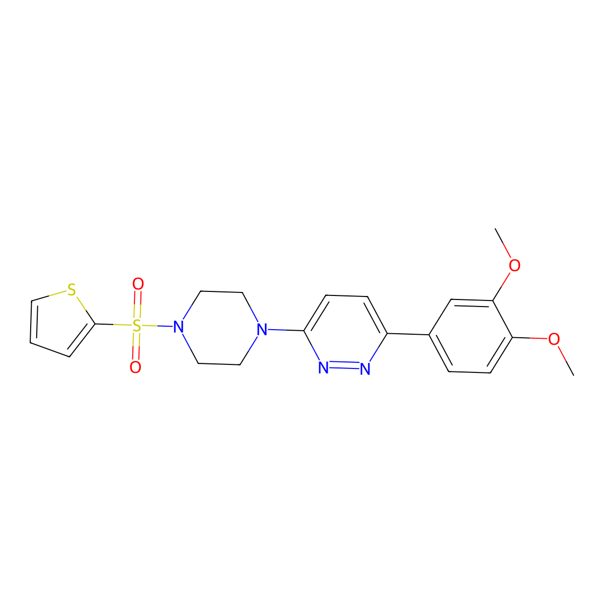 3-(3,4-Dimethoxyphenyl)-6-(4-(thiophen-2-ylsulfonyl)piperazin-1-yl)pyridazine molecular structure, CAS 1021036-08-7