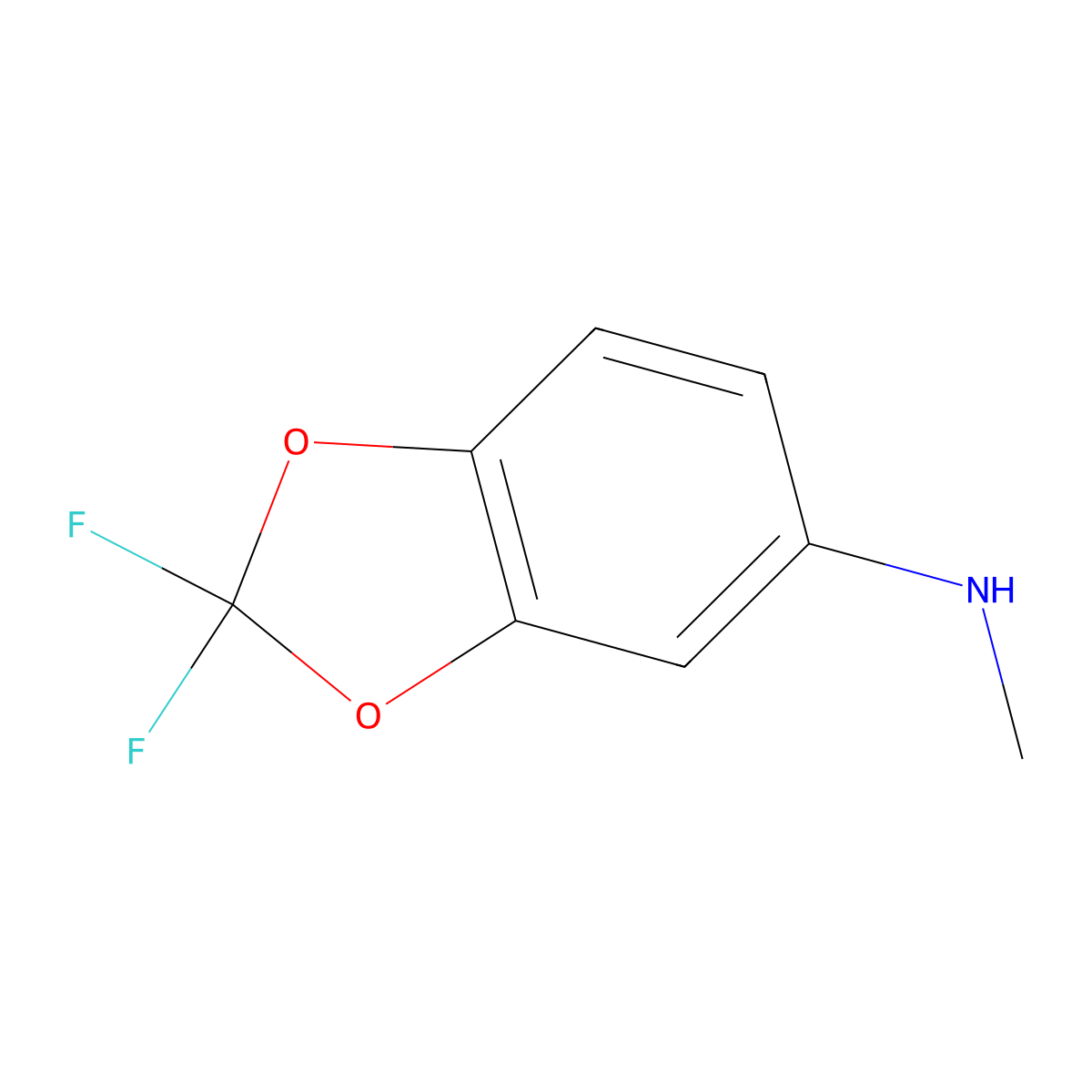 2,2-difluoro-N-methyl-2H-1,3-benzodioxol-5-amine molecular structure, CAS 1021036-78-1