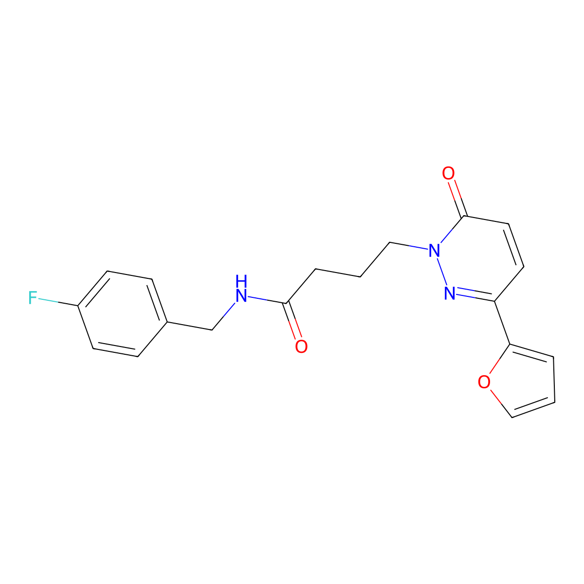 N-(4-fluorobenzyl)-4-(3-(furan-2-yl)-6-oxopyridazin-1(6H)-yl)butanamide molecular structure, CAS 1021037-26-2