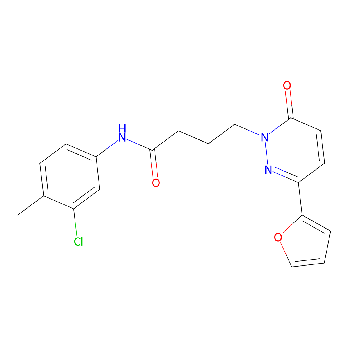 N-(3-chloro-4-methylphenyl)-4-(3-(furan-2-yl)-6-oxopyridazin-1(6H)-yl)butanamide molecular structure, CAS 1021037-32-0