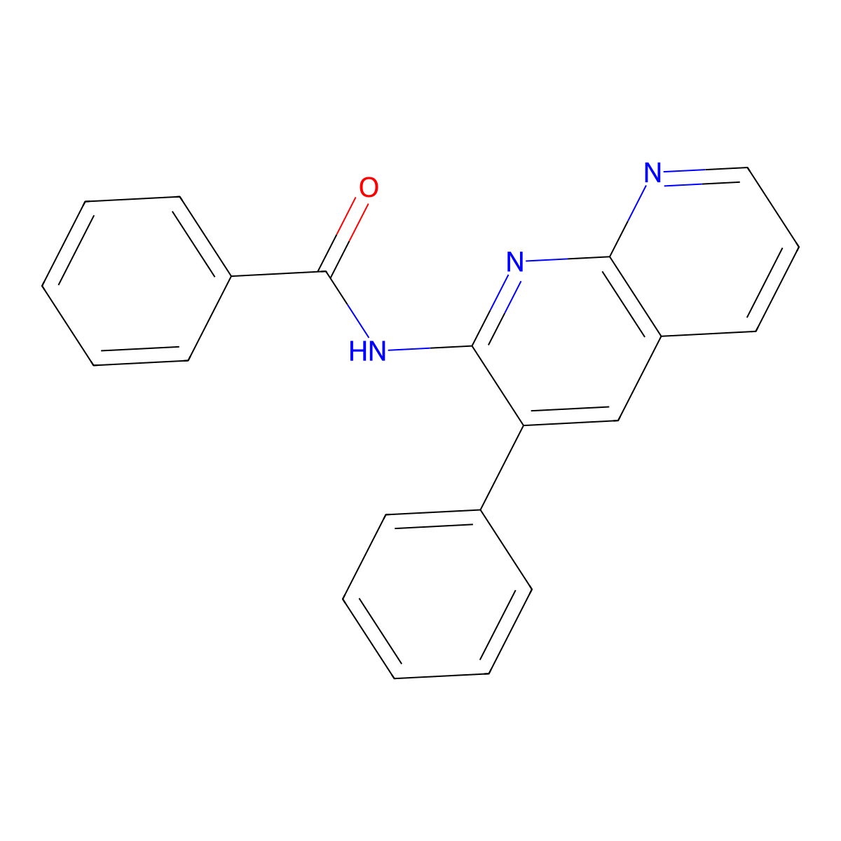 N-(3-phenyl-1,8-naphthyridin-2-yl)benzamide molecular structure, CAS 1021037-54-6