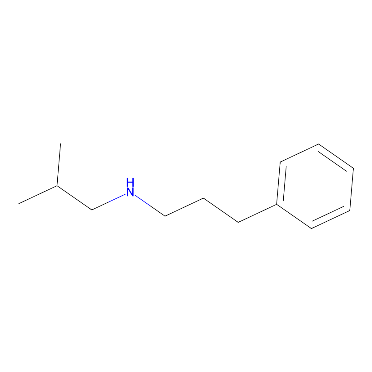 (2-Methylpropyl)(3-phenylpropyl)amine molecular structure, CAS 1021037-79-5