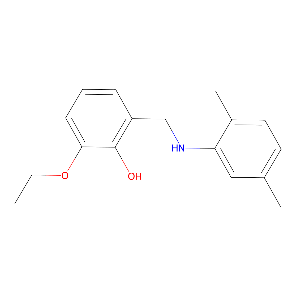 2-{[(2,5-Dimethylphenyl)amino]methyl}-6-ethoxyphenol molecular structure, CAS 1021038-27-6
