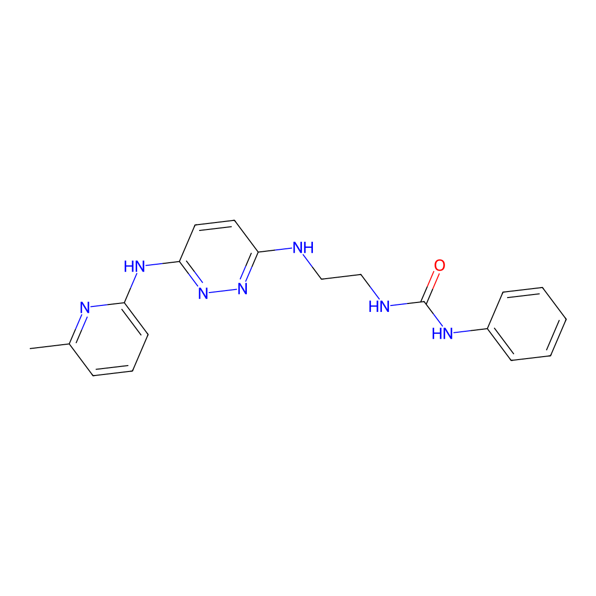 1-(2-((6-((6-Methylpyridin-2-yl)amino)pyridazin-3-yl)amino)ethyl)-3-phenylurea molecular structure, CAS 1021038-51-6