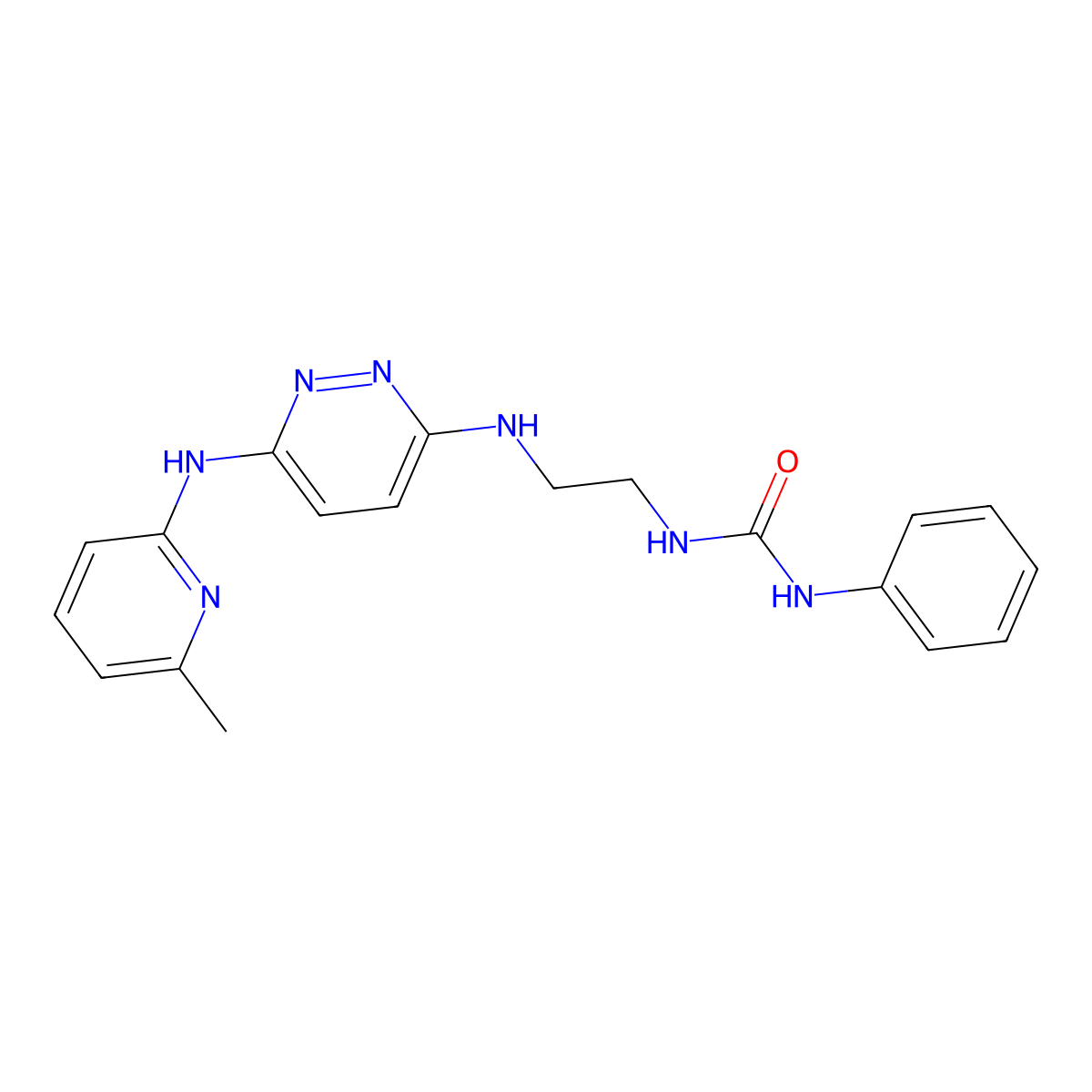 1-(2-((6-((6-Methylpyridin-2-yl)amino)pyridazin-3-yl)amino)ethyl)-3-phenylurea molecular structure, CAS 1021038-51-6