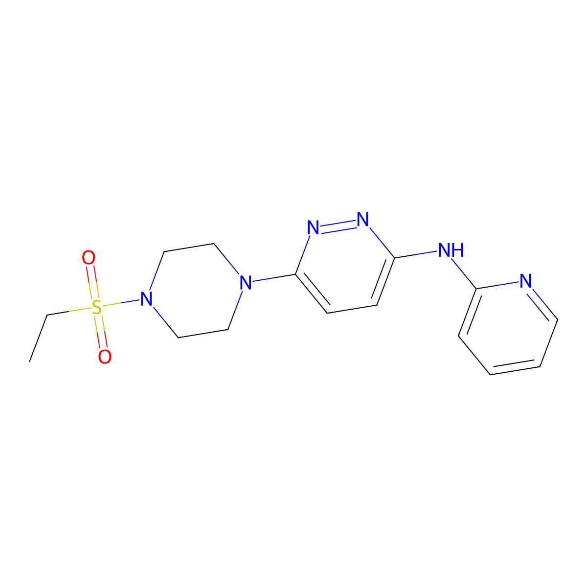 6-(4-(ethylsulfonyl)piperazin-1-yl)-N-(pyridin-2-yl)pyridazin-3-amine molecular structure, CAS 1021038-82-3