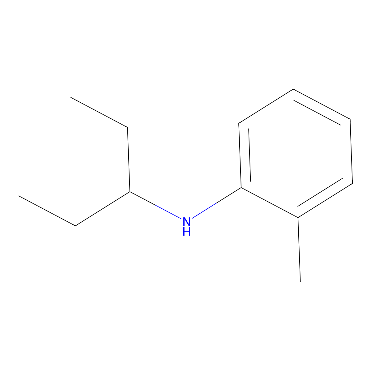2-Methyl-N-(pentan-3-yl)aniline molecular structure, CAS 1021038-96-9