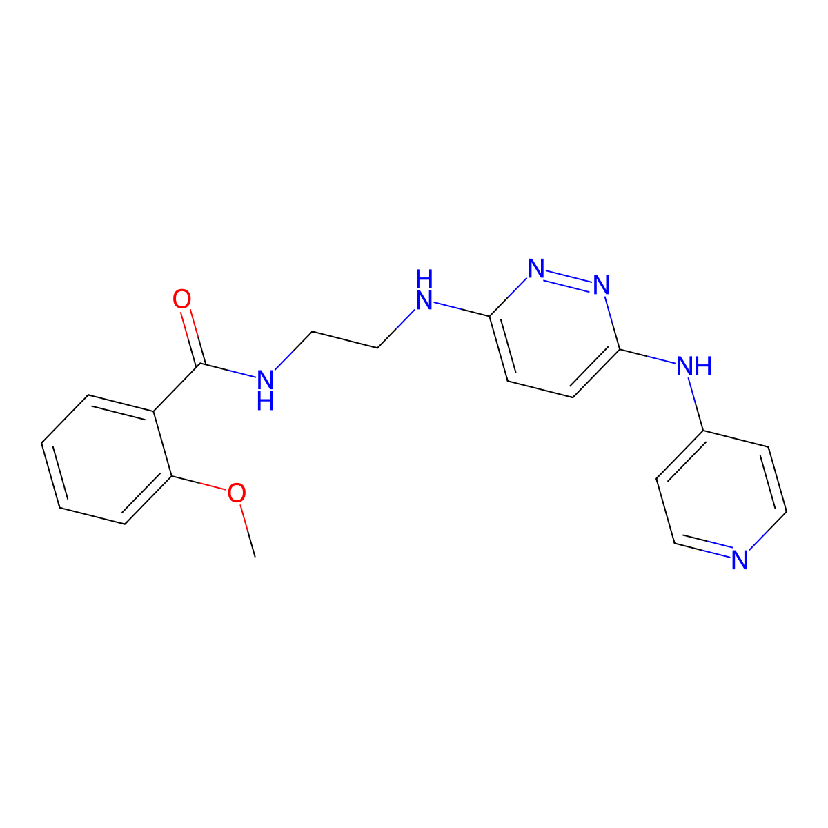 2-methoxy-N-(2-((6-(pyridin-4-ylamino)pyridazin-3-yl)amino)ethyl)benzamide molecular structure, CAS 1021039-04-2