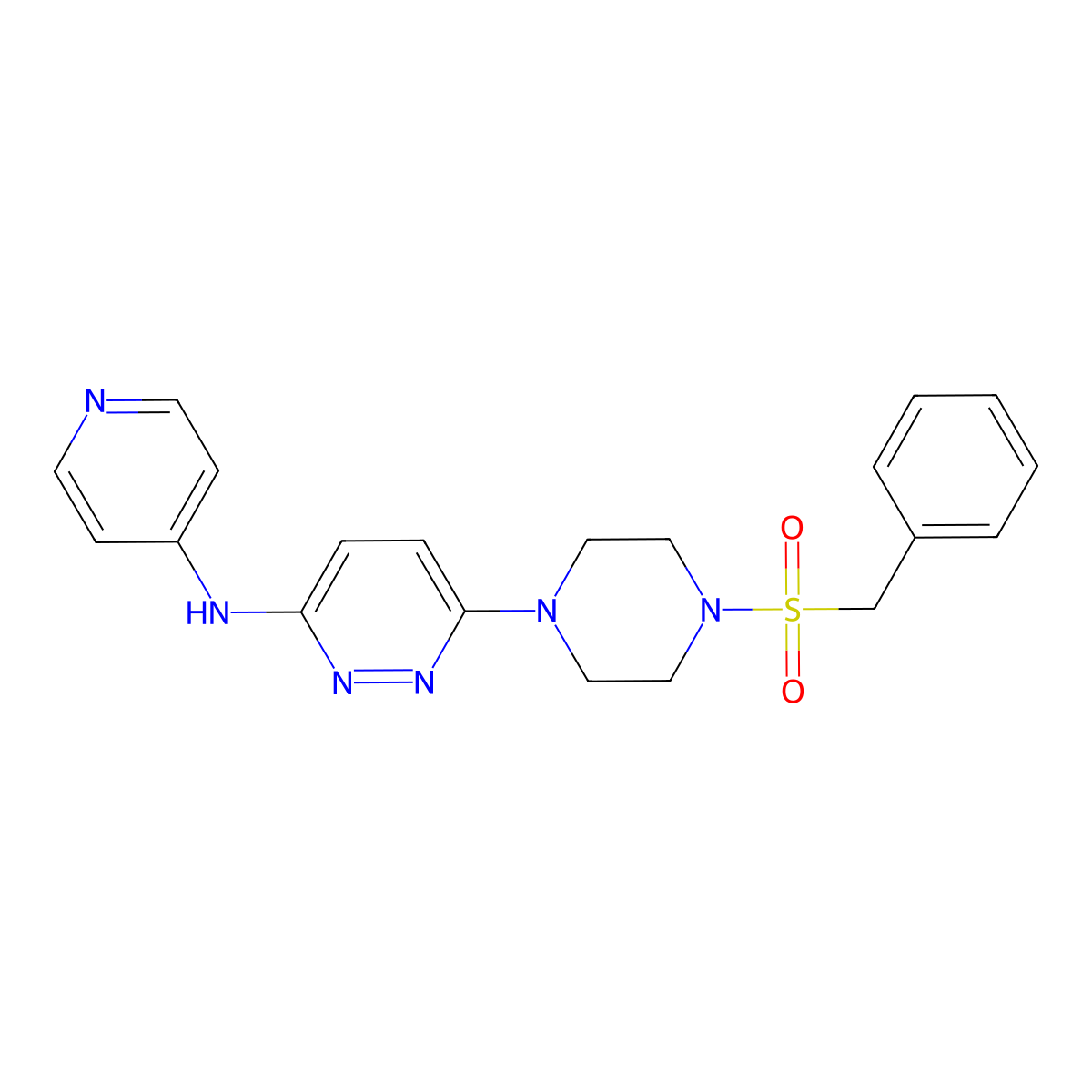 6-(4-(benzylsulfonyl)piperazin-1-yl)-N-(pyridin-4-yl)pyridazin-3-amine molecular structure, CAS 1021039-31-5