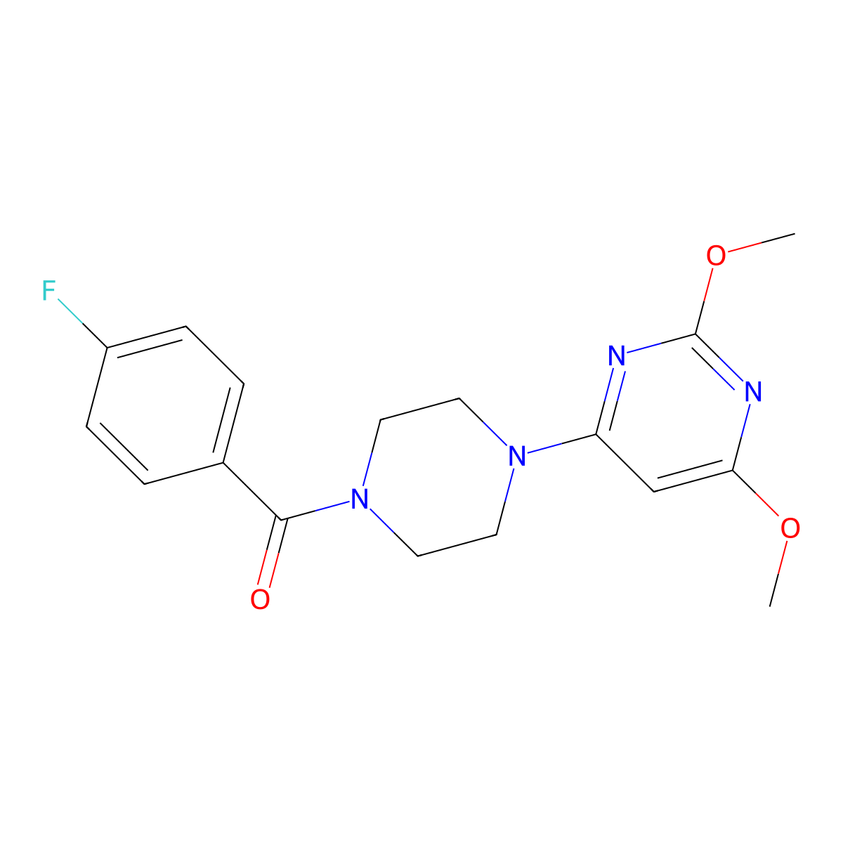 (4-(2,6-Dimethoxypyrimidin-4-yl)piperazin-1-yl)(4-fluorophenyl)methanone molecular structure, CAS 1021039-33-7