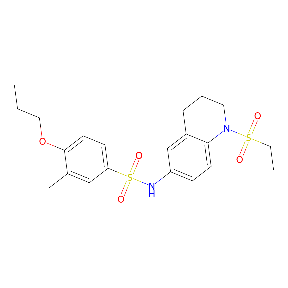 N-(1-(ethylsulfonyl)-1,2,3,4-tetrahydroquinolin-6-yl)-3-methyl-4-propoxybenzenesulfonamide molecular structure, CAS 1021039-83-7