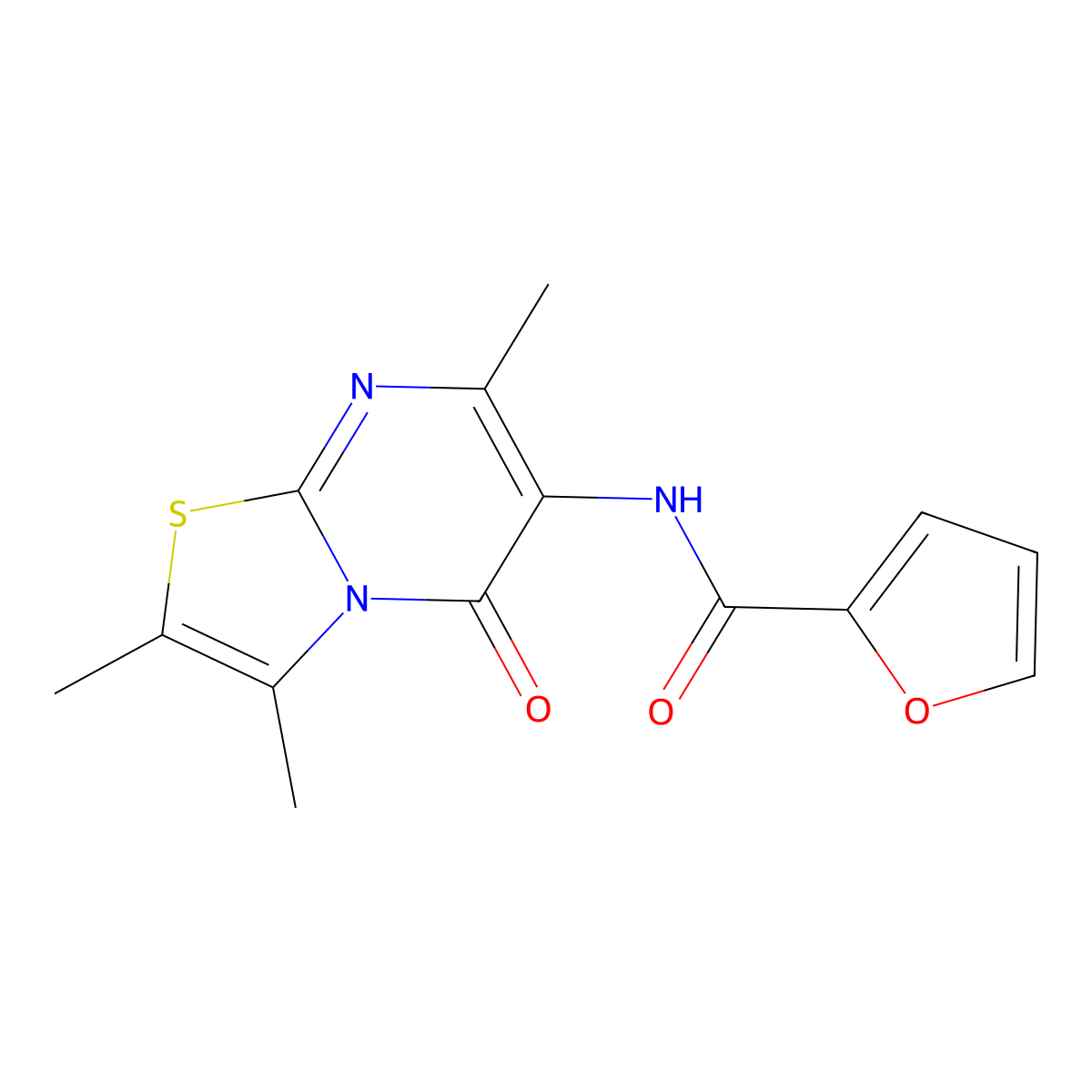 N-(2,3,7-trimethyl-5-oxo-5H-thiazolo[3,2-a]pyrimidin-6-yl)furan-2-carboxamide molecular structure, CAS 1021039-84-8