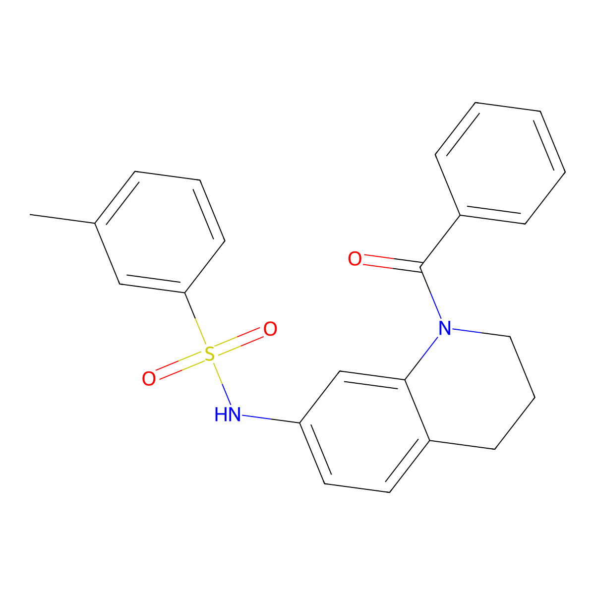 N-(1-benzoyl-1,2,3,4-tetrahydroquinolin-7-yl)-3-methylbenzenesulfonamide molecular structure, CAS 1021039-87-1