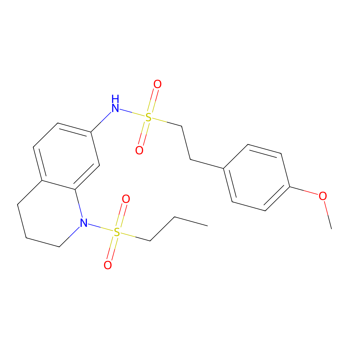 2-(4-methoxyphenyl)-N-(1-(propylsulfonyl)-1,2,3,4-tetrahydroquinolin-7-yl)ethanesulfonamide molecular structure, CAS 1021039-94-0