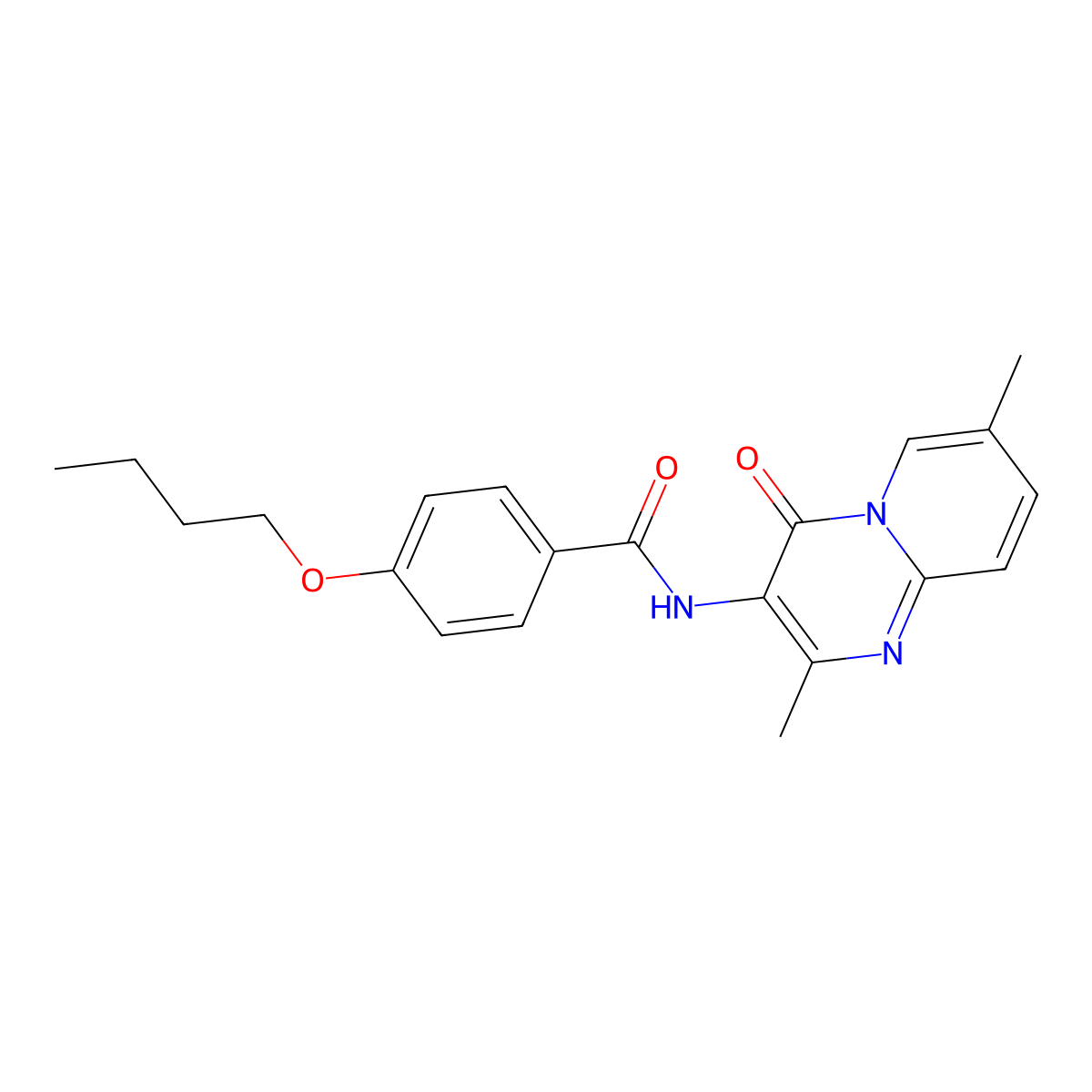 4-butoxy-N-(2,7-dimethyl-4-oxo-4H-pyrido[1,2-a]pyrimidin-3-yl)benzamide molecular structure, CAS 1021039-97-3