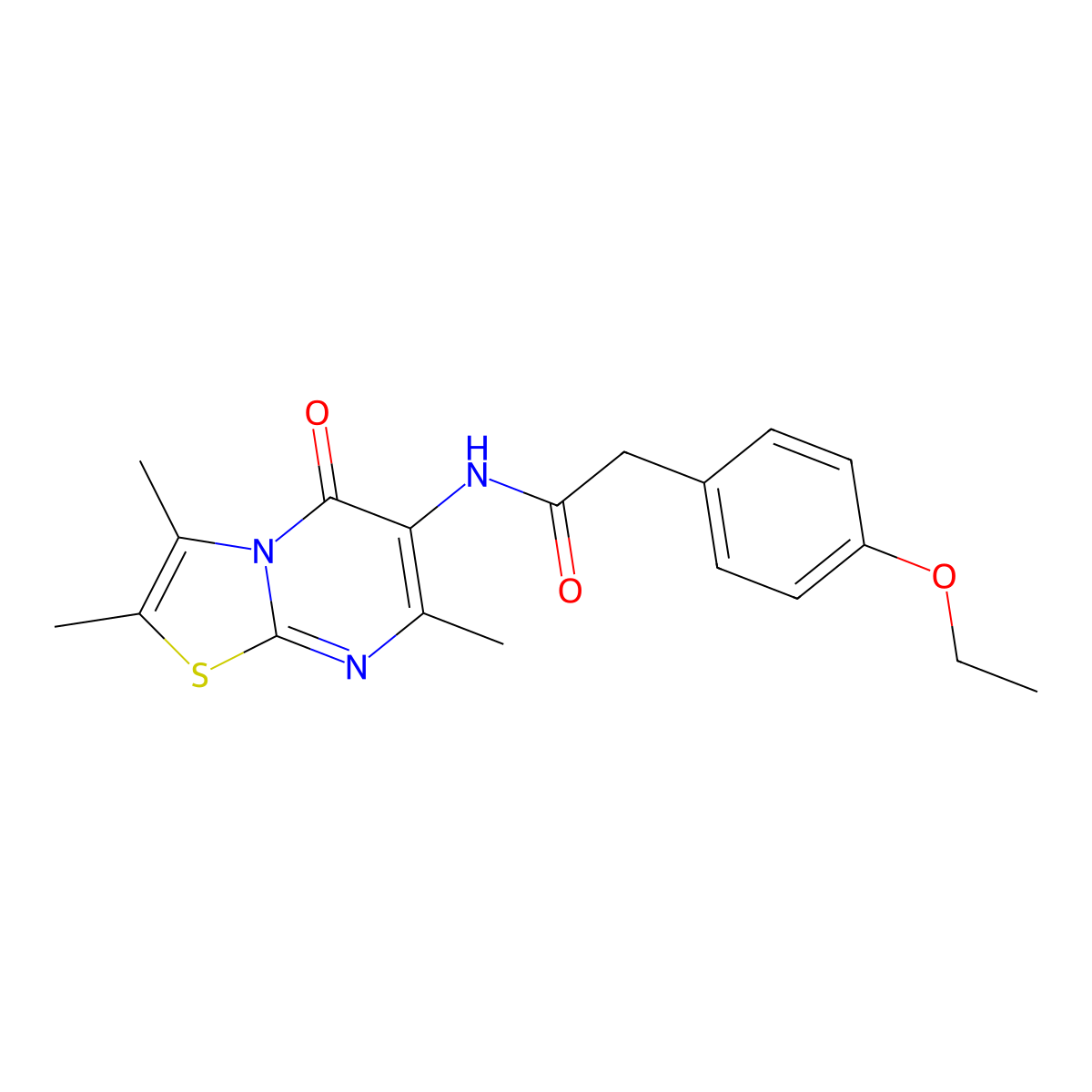 2-(4-ethoxyphenyl)-N-(2,3,7-trimethyl-5-oxo-5H-thiazolo[3,2-a]pyrimidin-6-yl)acetamide molecular structure, CAS 1021039-98-4