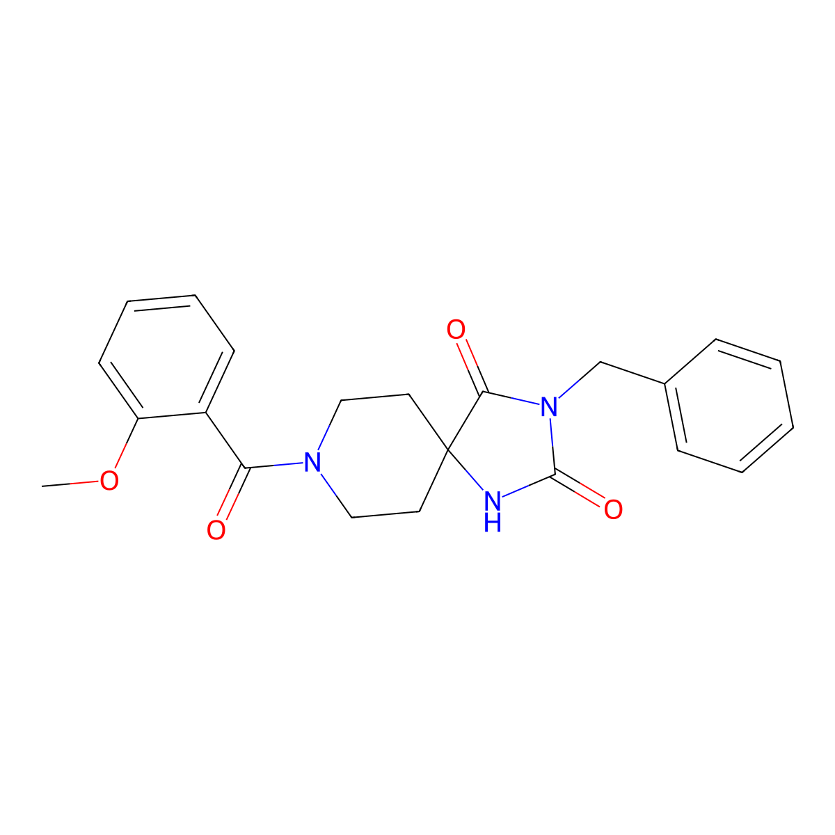 3-Benzyl-8-(2-methoxybenzoyl)-1,3,8-triazaspiro[4.5]decane-2,4-dione molecular structure, CAS 1021040-01-6