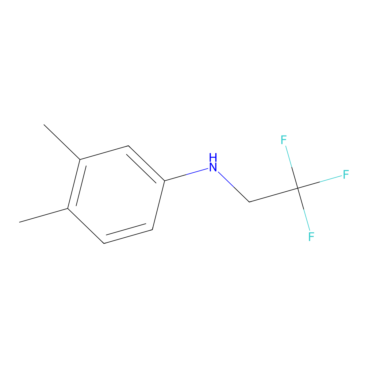 3,4-dimethyl-N-(2,2,2-trifluoroethyl)aniline molecular structure, CAS 1021040-09-4