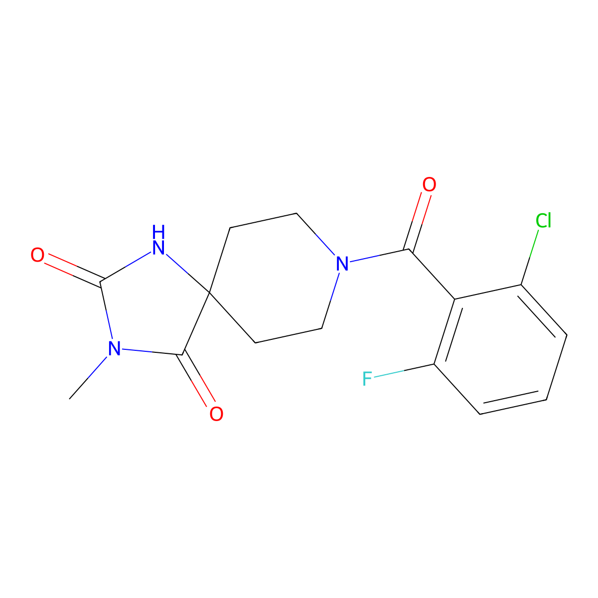 8-(2-Chloro-6-fluorobenzoyl)-3-methyl-1,3,8-triazaspiro[4.5]decane-2,4-dione molecular structure, CAS 1021040-23-2