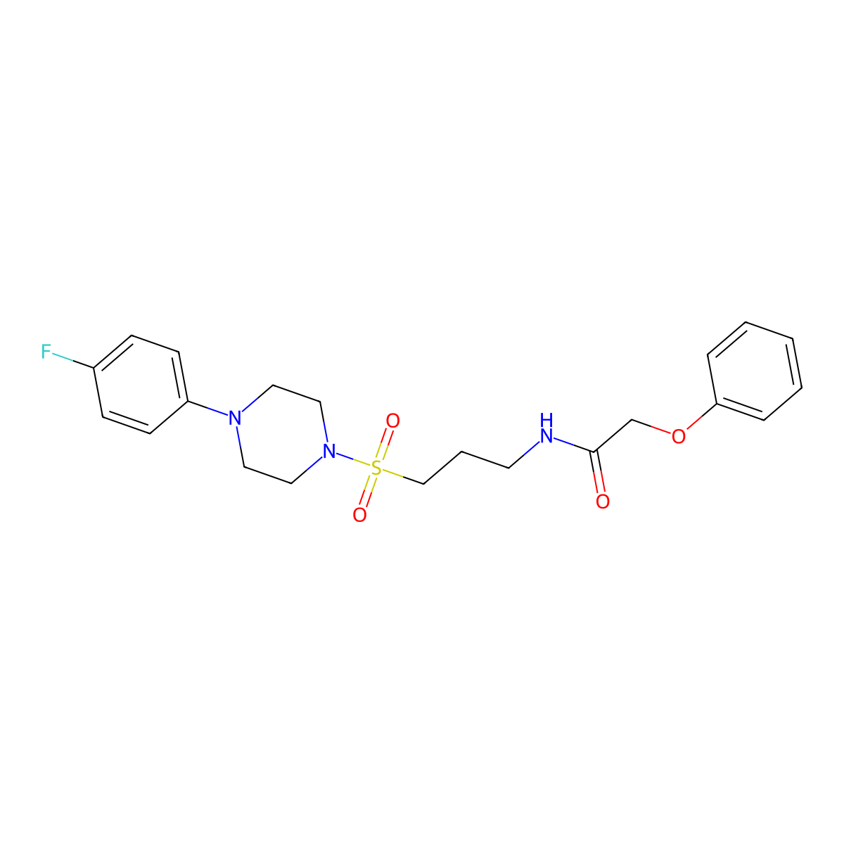 N-(3-((4-(4-fluorophenyl)piperazin-1-yl)sulfonyl)propyl)-2-phenoxyacetamide molecular structure, CAS 1021040-61-8