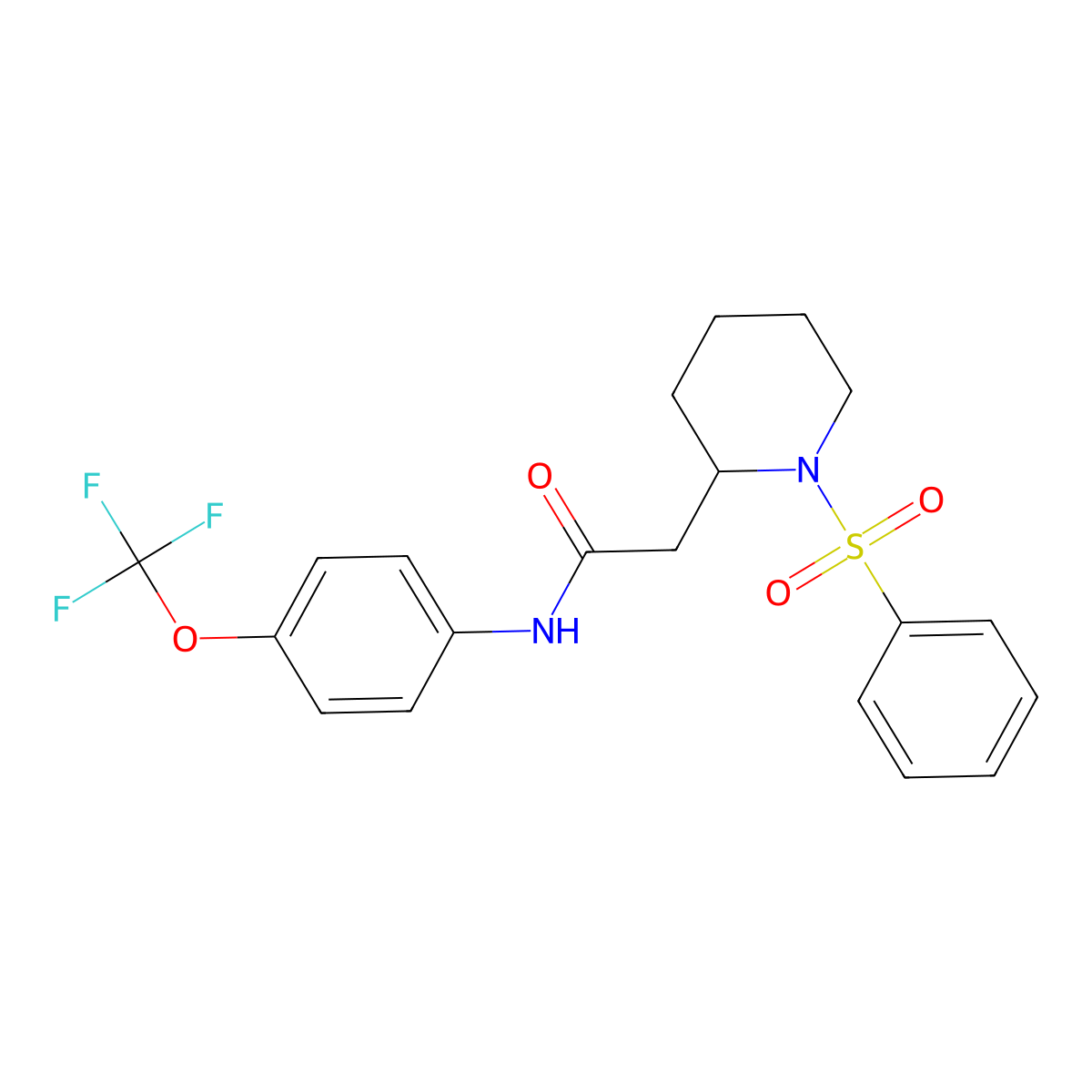 2-(1-(phenylsulfonyl)piperidin-2-yl)-N-(4-(trifluoromethoxy)phenyl)acetamide molecular structure, CAS 1021040-83-4