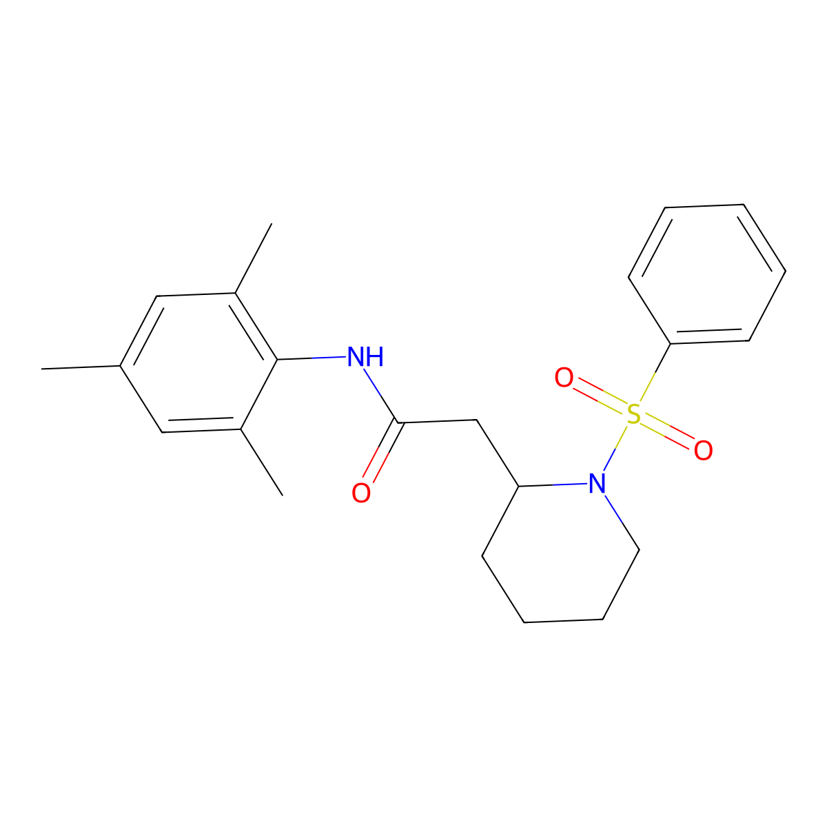 N-mesityl-2-(1-(phenylsulfonyl)piperidin-2-yl)acetamide molecular structure, CAS 1021040-97-0