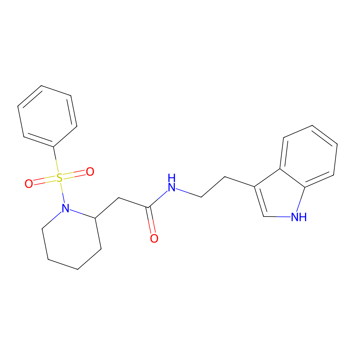 N-(2-(1H-indol-3-yl)ethyl)-2-(1-(phenylsulfonyl)piperidin-2-yl)acetamide molecular structure, CAS 1021041-12-2
