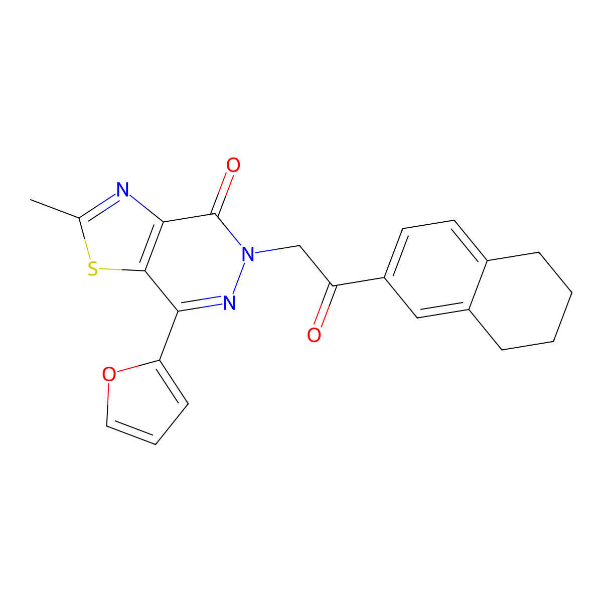 7-(furan-2-yl)-2-methyl-5-(2-oxo-2-(5,6,7,8-tetrahydronaphthalen-2-yl)ethyl)thiazolo[4,5-d]pyridazin-4(5H)-one molecular structure, CAS 1021041-66-6