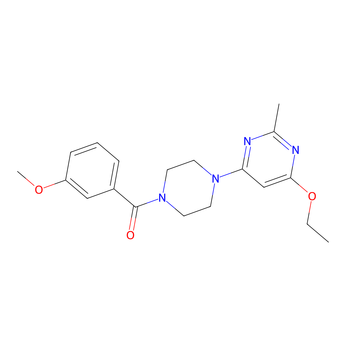 (4-(6-Ethoxy-2-methylpyrimidin-4-yl)piperazin-1-yl)(3-methoxyphenyl)methanone molecular structure, CAS 1021041-68-8