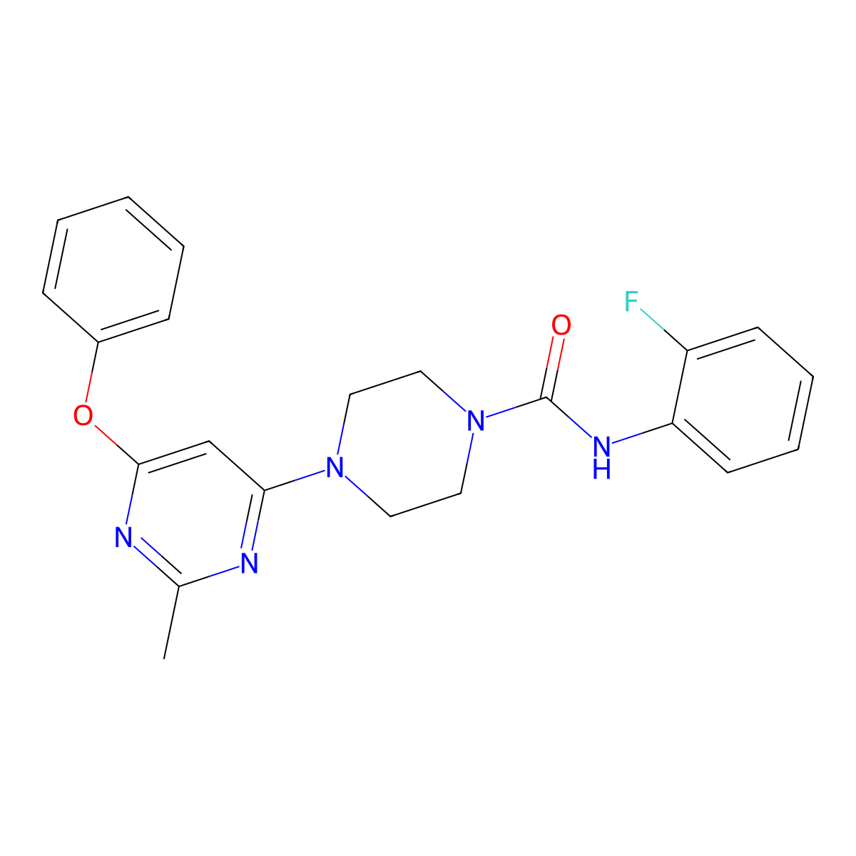 N-(2-fluorophenyl)-4-(2-methyl-6-phenoxypyrimidin-4-yl)piperazine-1-carboxamide molecular structure, CAS 1021041-79-1