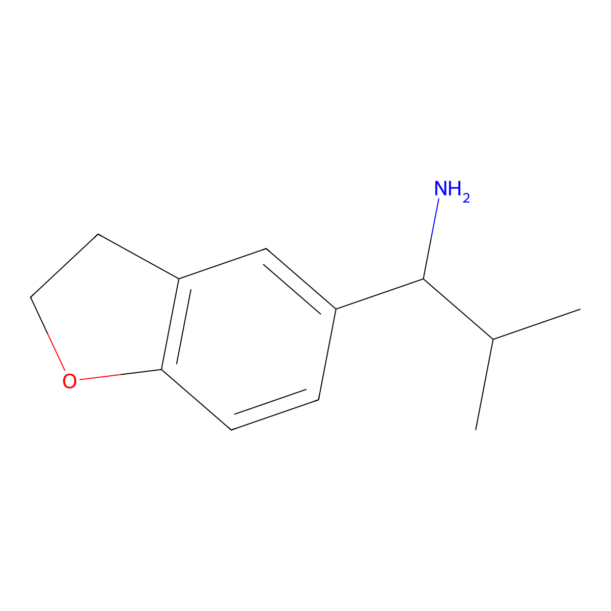 1-(2,3-Dihydro-1-benzofuran-5-YL)-2-methylpropan-1-amine molecular structure, CAS 1021041-90-6