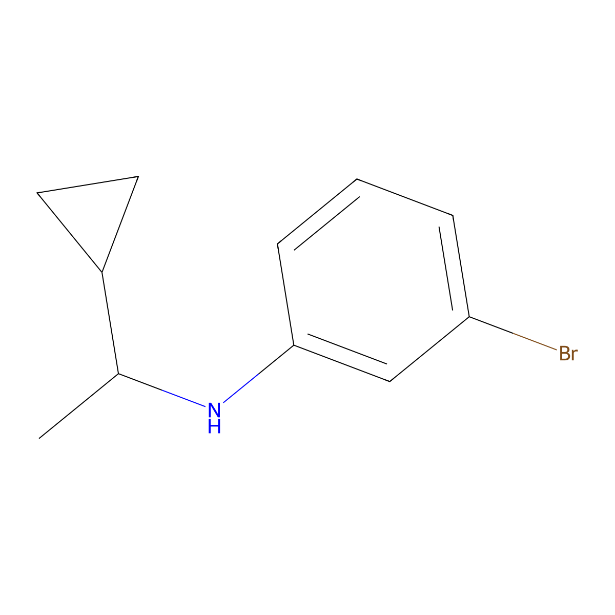 3-bromo-N-(1-cyclopropylethyl)aniline molecular structure, CAS 1021042-12-5