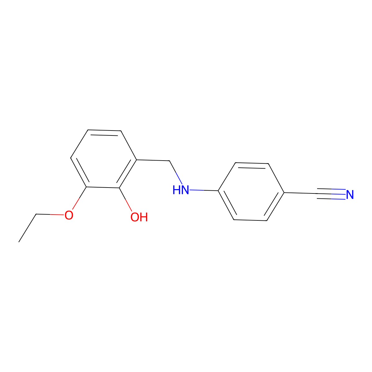4-[(3-Ethoxy-2-hydroxybenzyl)amino]benzonitrile molecular structure, CAS 1021042-37-4