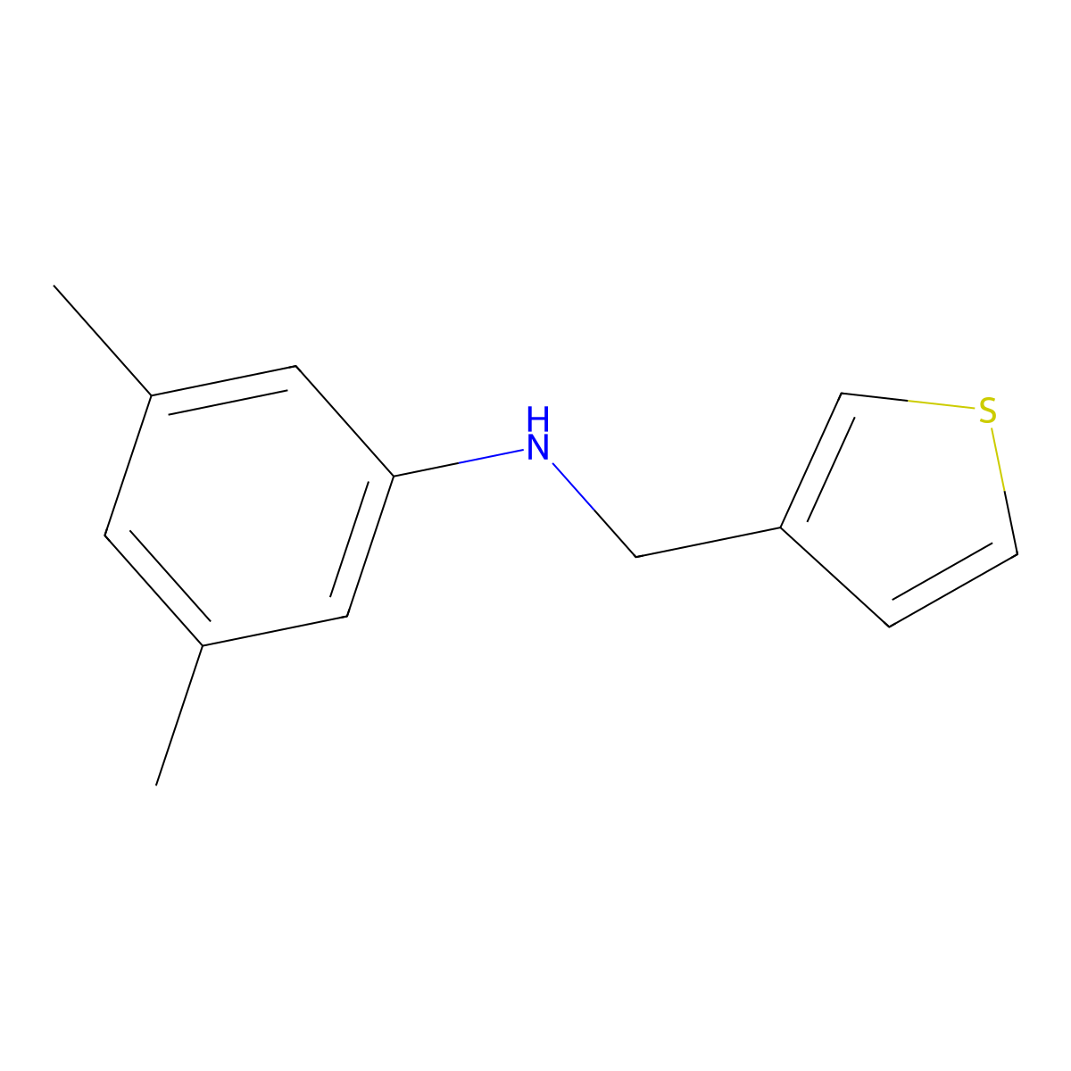 3,5-dimethyl-N-(thiophen-3-ylmethyl)aniline molecular structure, CAS 1021042-54-5