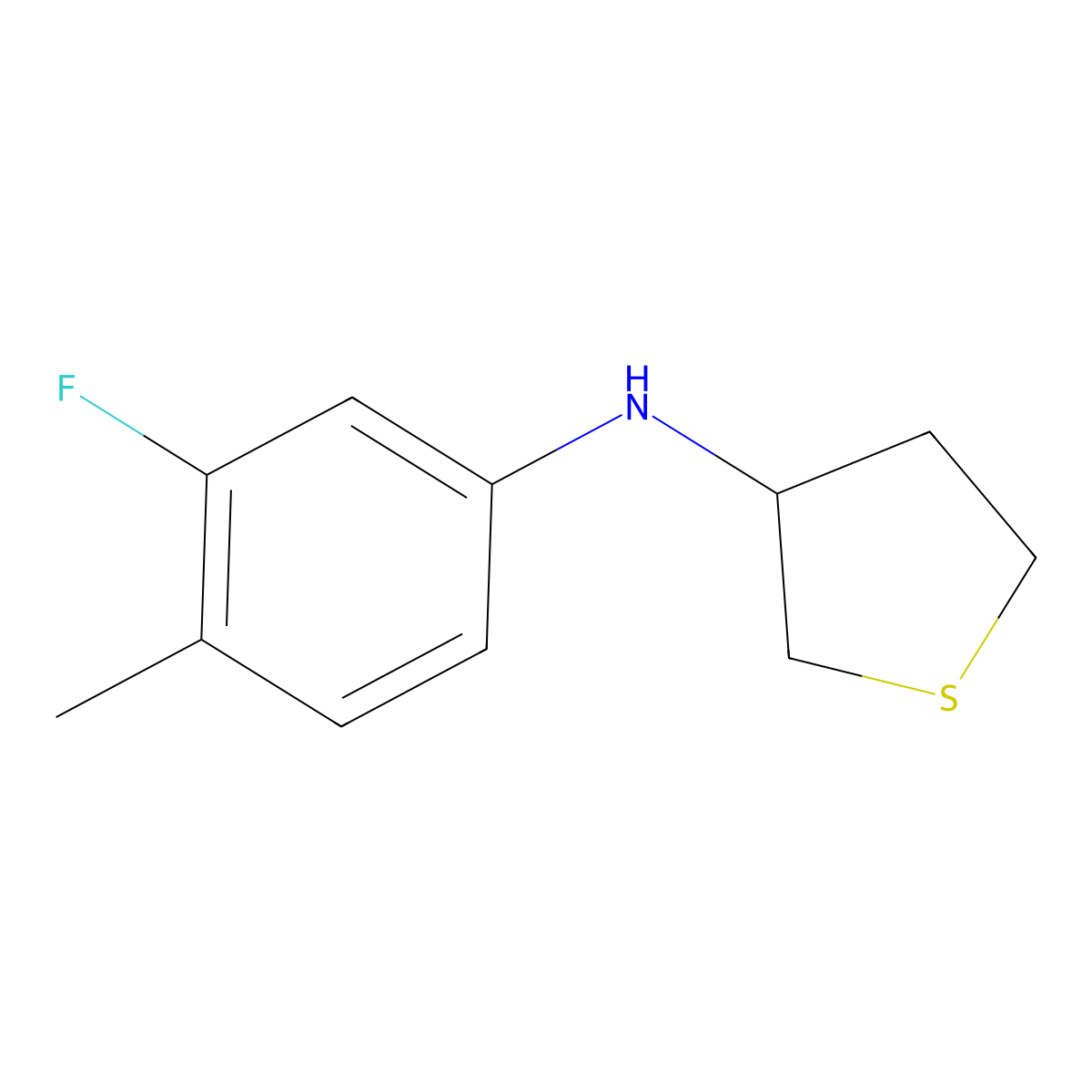N-(3-fluoro-4-methylphenyl)thiolan-3-amine molecular structure, CAS 1021043-12-8