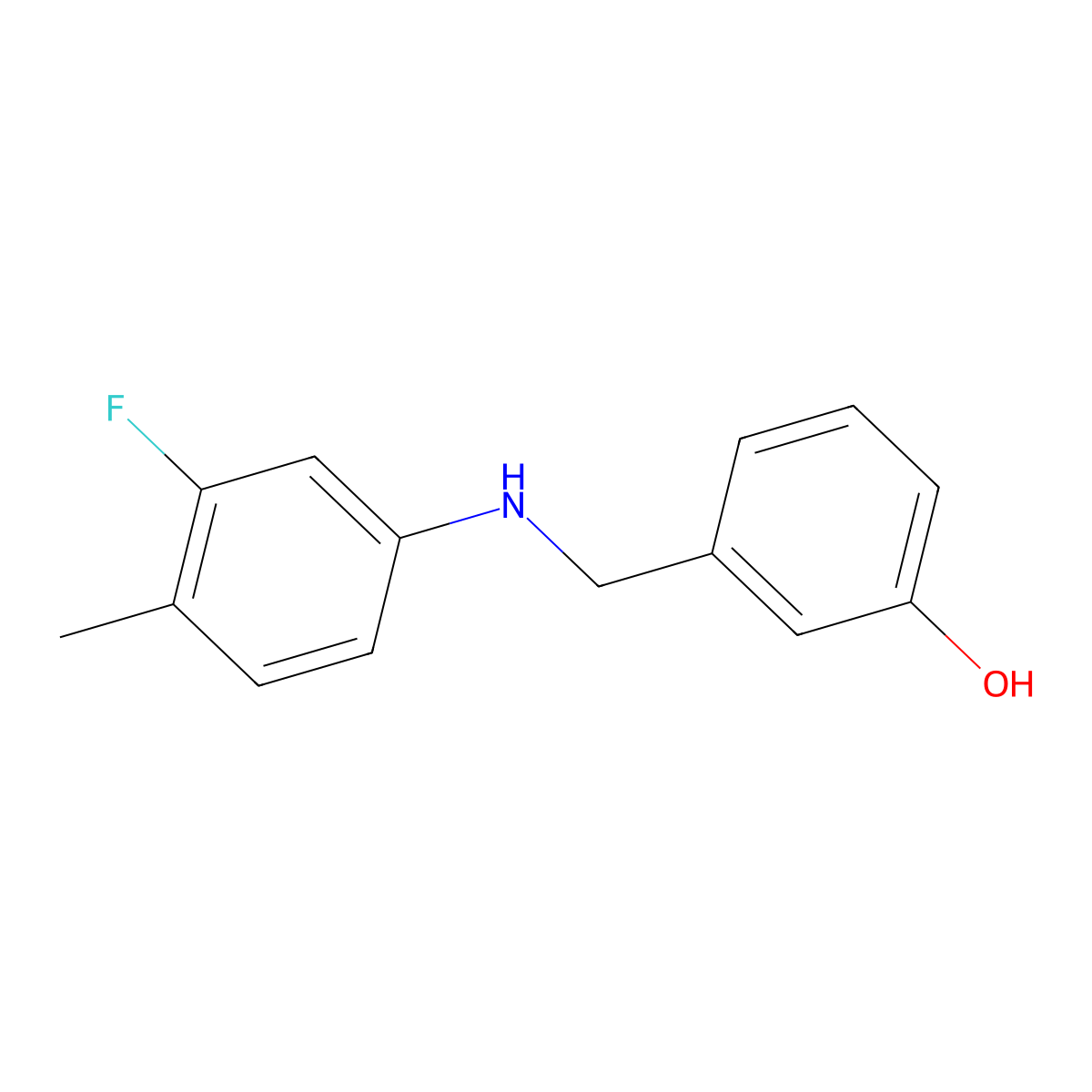 3-[(3-Fluoro-4-methylanilino)methyl]phenol molecular structure, CAS 1021043-32-2