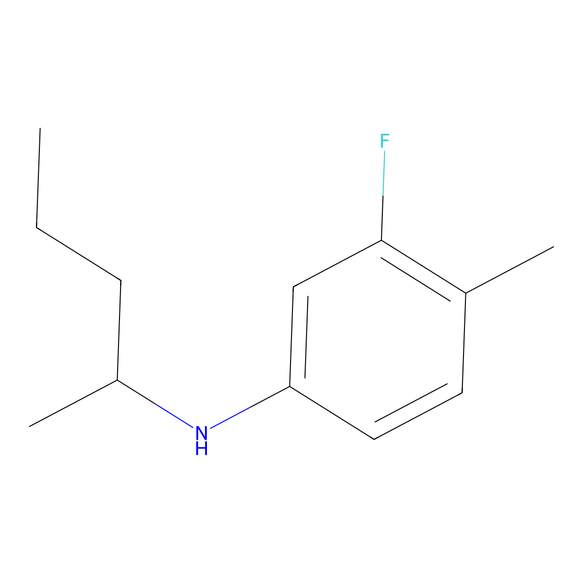 3-fluoro-4-methyl-N-(pentan-2-yl)aniline molecular structure, CAS 1021043-41-3