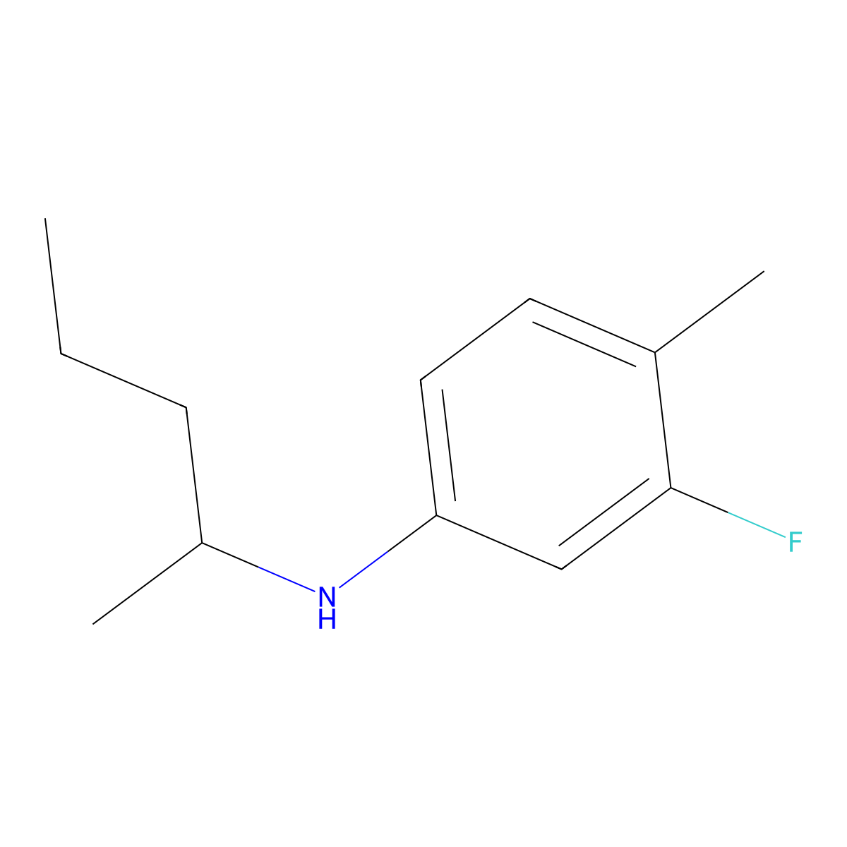 3-fluoro-4-methyl-N-(pentan-2-yl)aniline molecular structure, CAS 1021043-41-3