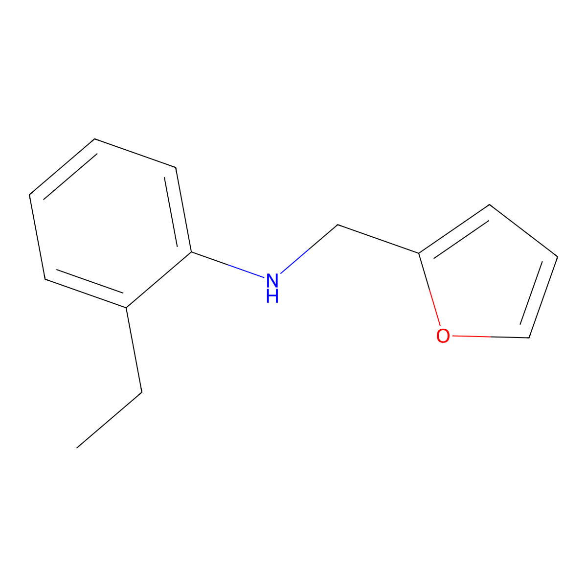 2-ethyl-N-(furan-2-ylmethyl)aniline molecular structure, CAS 1021043-78-6