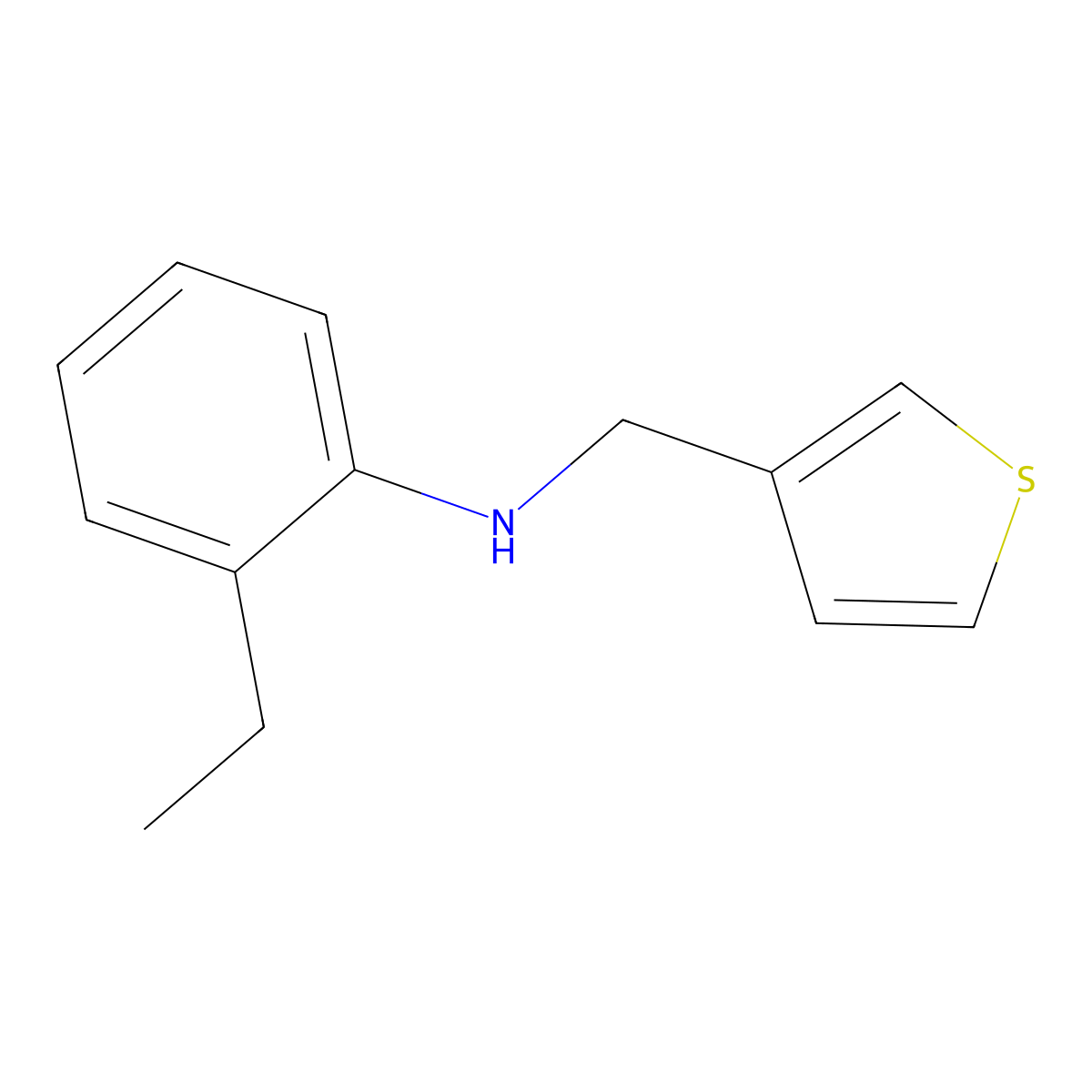 2-ethyl-N-(thiophen-3-ylmethyl)aniline molecular structure, CAS 1021043-82-2