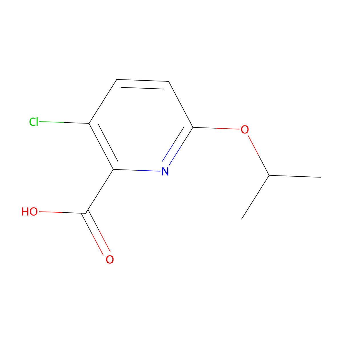 3-Chloro-6-(propan-2-yloxy)pyridine-2-carboxylic acid molecular structure, CAS 1021044-11-0