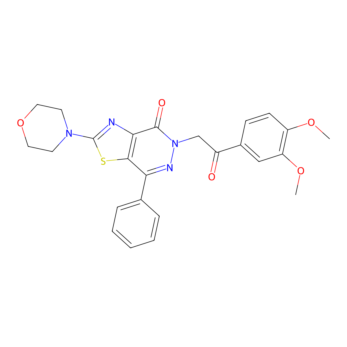 5-(2-(3,4-dimethoxyphenyl)-2-oxoethyl)-2-morpholino-7-phenylthiazolo[4,5-d]pyridazin-4(5H)-one molecular structure, CAS 1021045-03-3