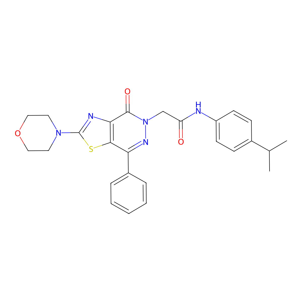 N-(4-isopropylphenyl)-2-(2-morpholino-4-oxo-7-phenylthiazolo[4,5-d]pyridazin-5(4H)-yl)acetamide molecular structure, CAS 1021045-06-6