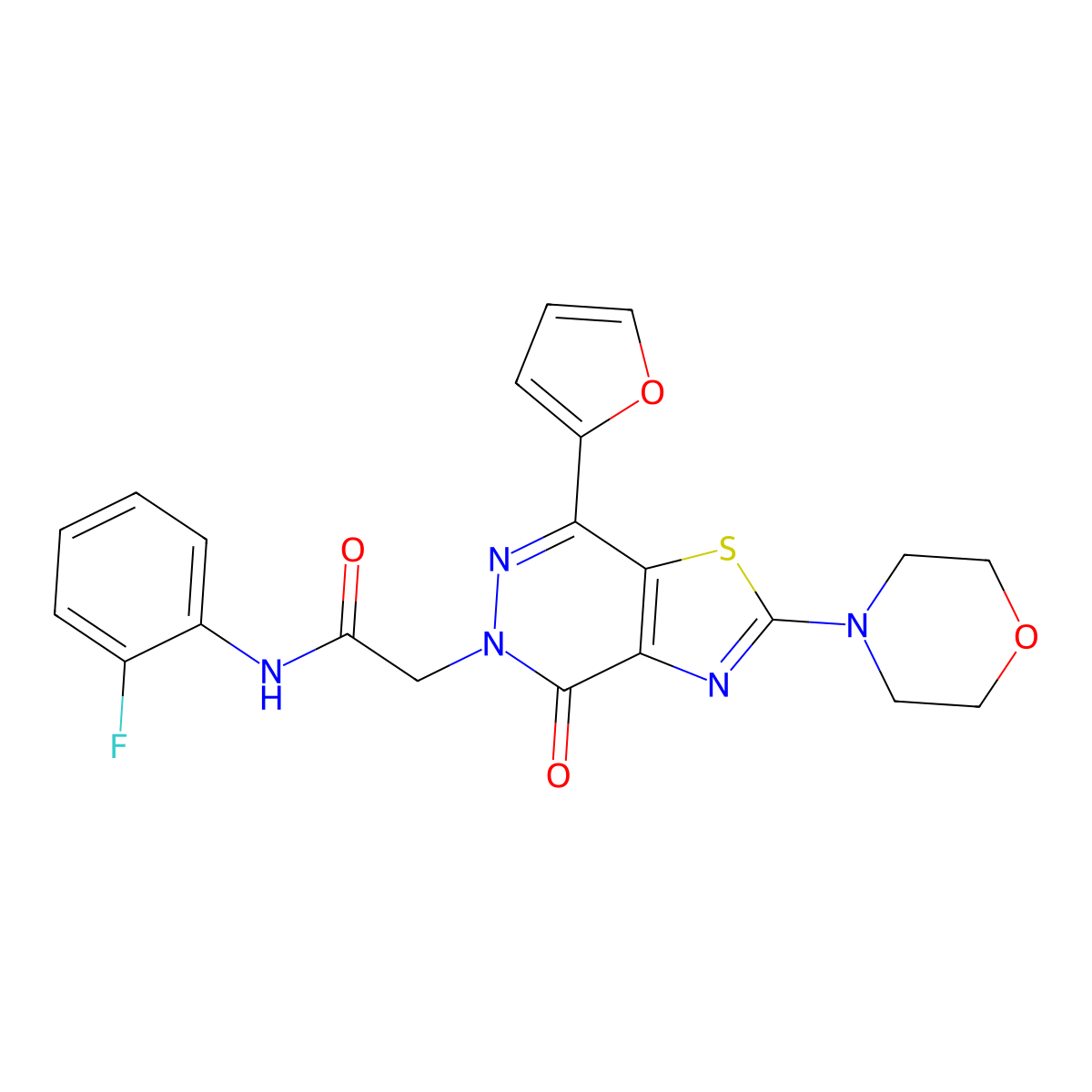 N-(2-fluorophenyl)-2-(7-(furan-2-yl)-2-morpholino-4-oxothiazolo[4,5-d]pyridazin-5(4H)-yl)acetamide molecular structure, CAS 1021045-42-0