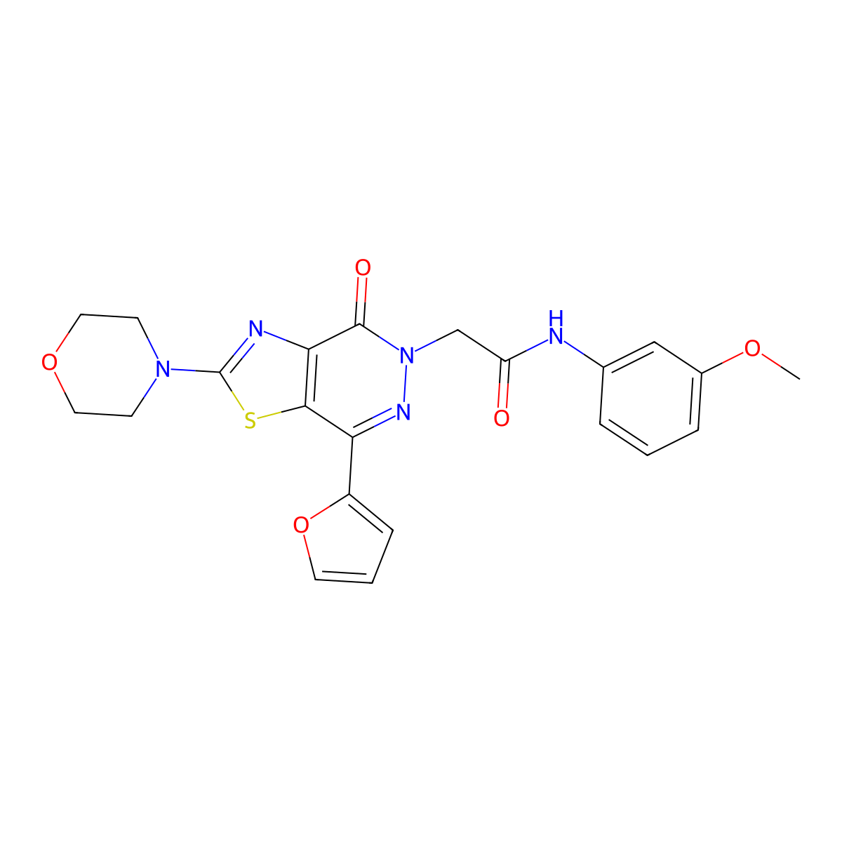 2-(7-(furan-2-yl)-2-morpholino-4-oxothiazolo[4,5-d]pyridazin-5(4H)-yl)-N-(3-methoxyphenyl)acetamide molecular structure, CAS 1021045-45-3
