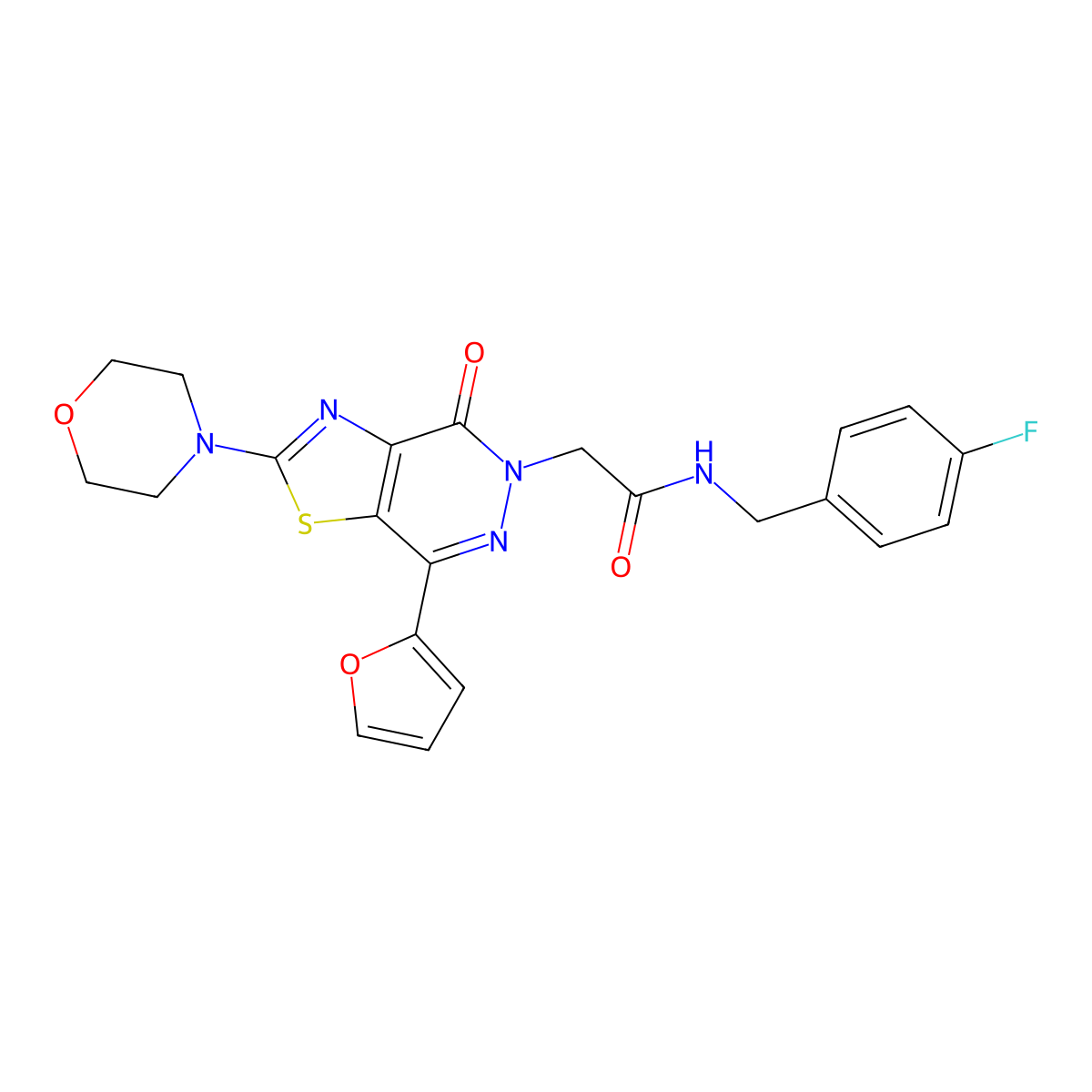 N-(4-fluorobenzyl)-2-(7-(furan-2-yl)-2-morpholino-4-oxothiazolo[4,5-d]pyridazin-5(4H)-yl)acetamide molecular structure, CAS 1021045-48-6