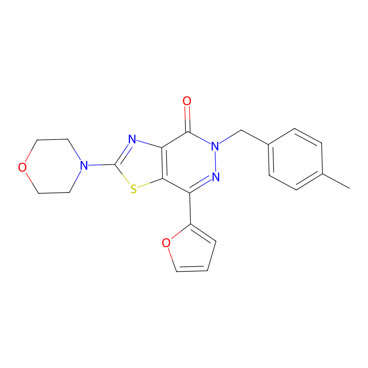 7-(furan-2-yl)-5-(4-methylbenzyl)-2-morpholinothiazolo[4,5-d]pyridazin-4(5H)-one molecular structure, CAS 1021045-51-1