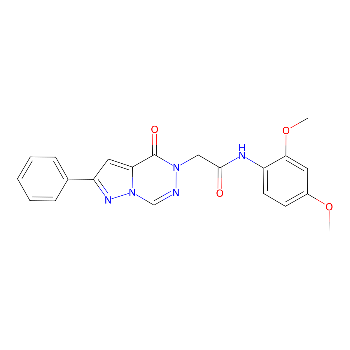 N-(2,4-dimethoxyphenyl)-2-(4-oxo-2-phenylpyrazolo[1,5-d][1,2,4]triazin-5(4H)-yl)acetamide molecular structure, CAS 1021045-76-0