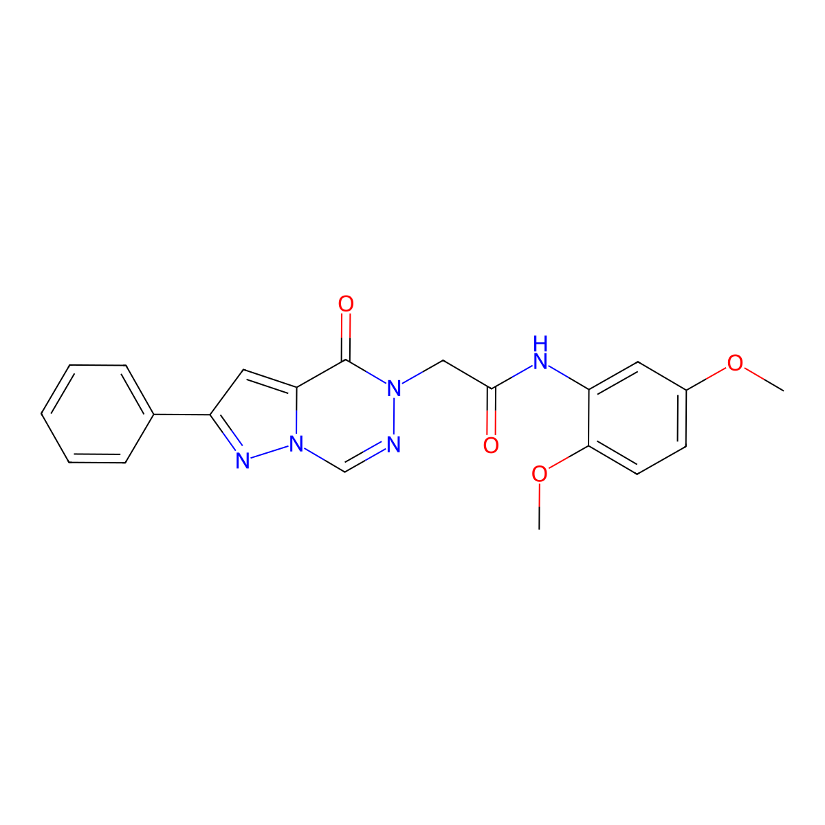 N-(2,5-dimethoxyphenyl)-2-(4-oxo-2-phenylpyrazolo[1,5-d][1,2,4]triazin-5(4H)-yl)acetamide molecular structure, CAS 1021045-78-2