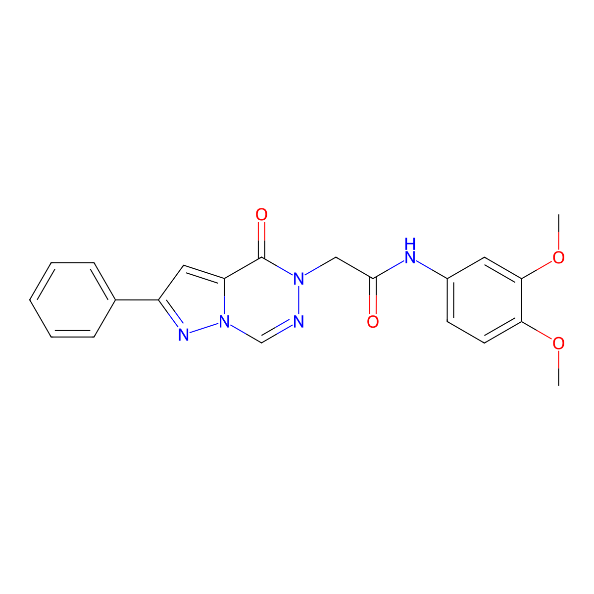 N-(3,4-dimethoxyphenyl)-2-(4-oxo-2-phenylpyrazolo[1,5-d][1,2,4]triazin-5(4H)-yl)acetamide molecular structure, CAS 1021045-84-0
